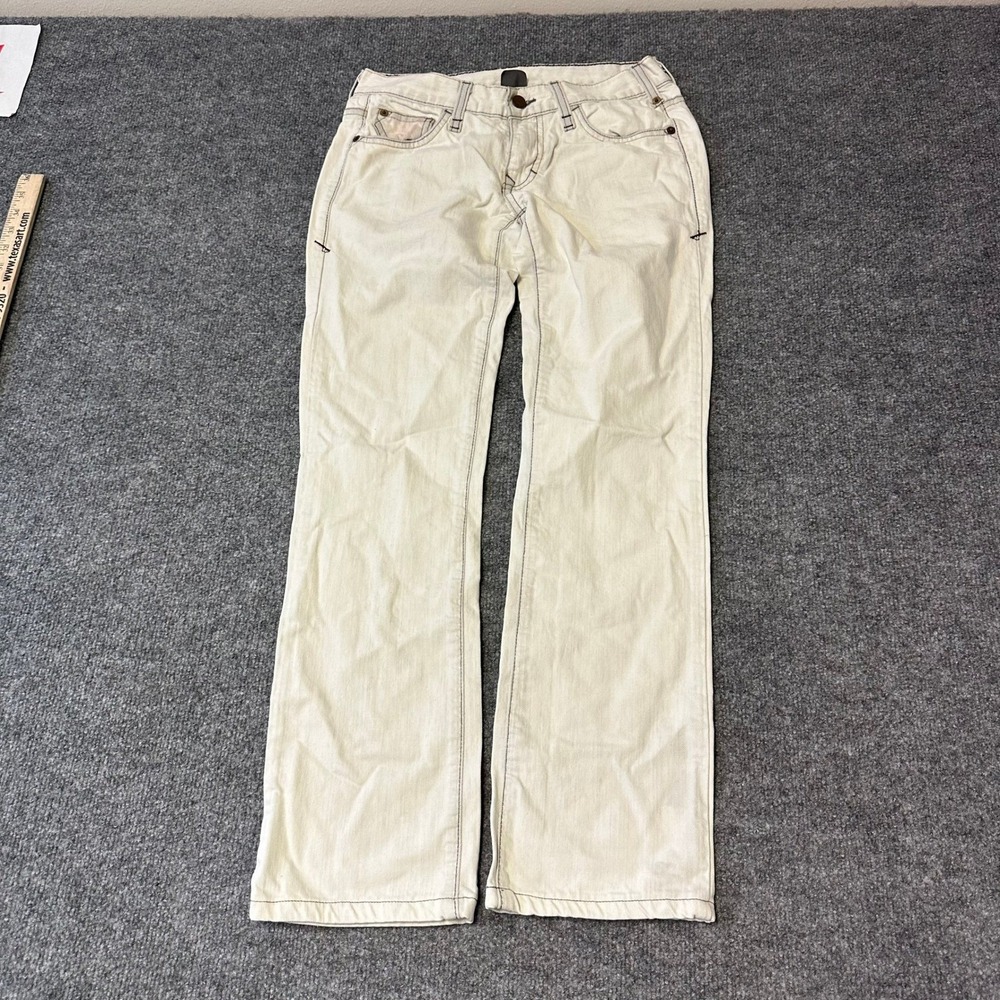 Armani Exchange Jeans Womens Size 2 Regular Cream Denim Made in USA Straight Fit